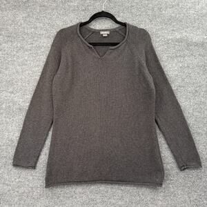 Eddie Bauer Womens Roll Neck Sweater Sz M Charcoal Gray Classic Heritage Cotton